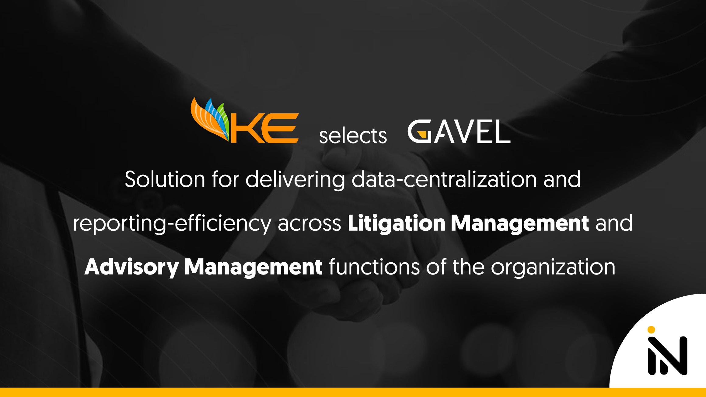 KE selects the  INIT – Gavel Solution for delivering data-centralization and reporting-efficiency across Litigation Management and Advisory Management functions of the organization